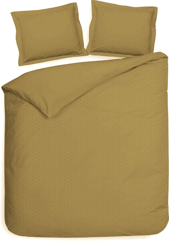 Heckettlane Dekbedovertrek Punto satijn 240x200/220 cm Amber gold