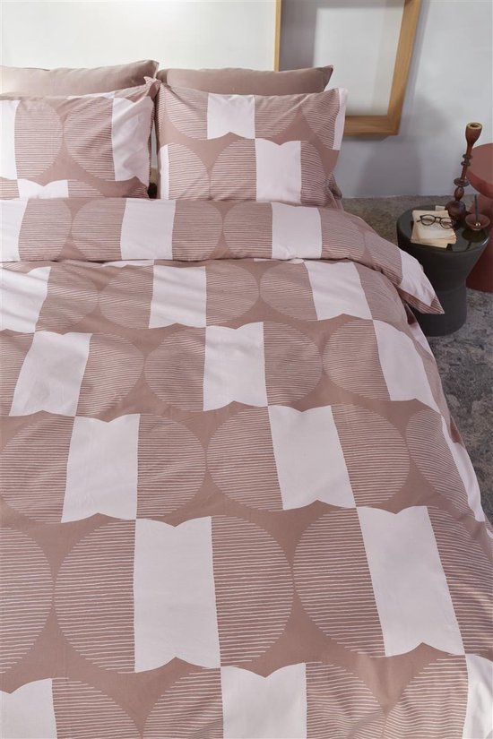 VT Wonen Dekbedovertrek Check Mate Terra 240x200/220 cm