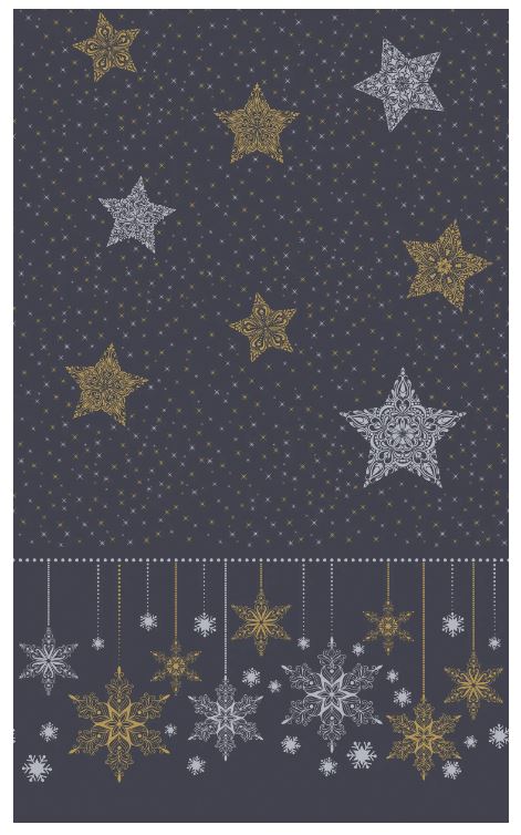 Duni tafelkleed Snow Stars Black - 138x220cm