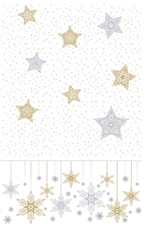 Duni tafelkleed Snow Stars White - 138x220cm