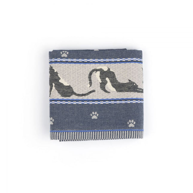 Bunzlau Castle Cats Tea towel Dark blue