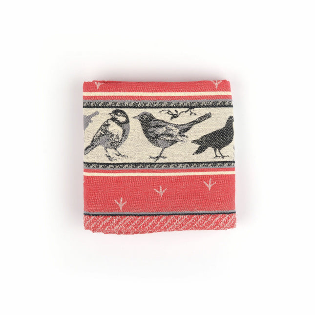 Bunzlau Castle Theedoek Birds - Red
