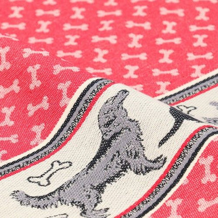 Bunzlau Castle Theedoek Dogs - Rood, 100% Biokatoen
