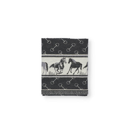 Bunzlau Castle Theedoek Horse Black - 100% Biologisch Katoen