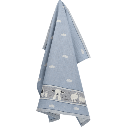 Bunzlau Castle Theedoek Sheep – Grey Blue, 100% Biokatoen