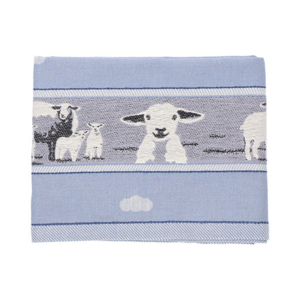 Bunzlau Castle Theedoek Sheep – Grey Blue, 100% Biokatoen