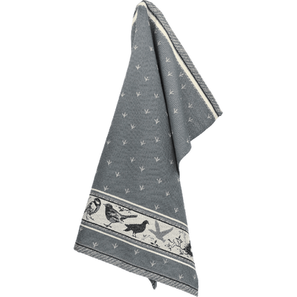 Bunzlau Castle Theedoek Birds – Anthracite, 100% Biokatoen