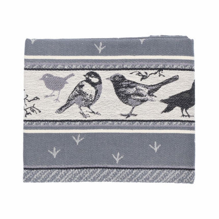 Bunzlau Castle Theedoek Birds – Anthracite, 100% Biokatoen