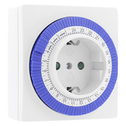 Q-Link Tijdschakelklok vaste ruiter – 16A, 96 schakelmomenten