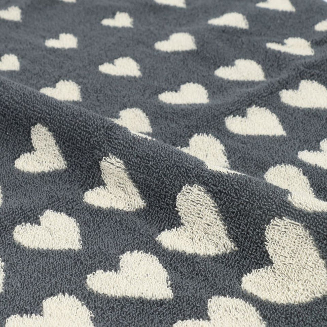 Bunzlau Castle Tea Towel Hearts - Anthracite