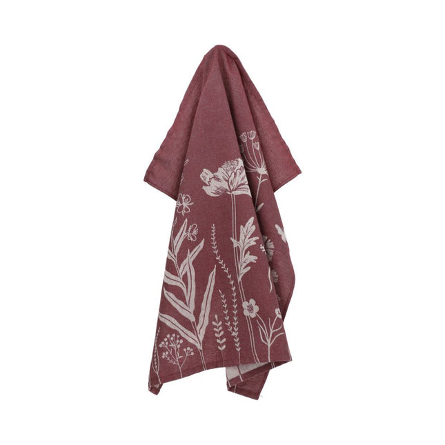 Bunzlau Castle Theedoek Wild Flowers - Burgundy