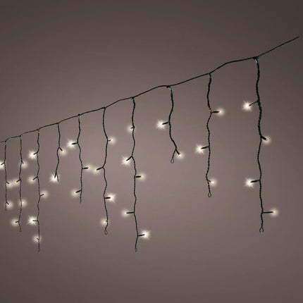 Lumineo LED icicle lights twinkle 8 functies voor buiten - 1100cm - 259 lamps - warmwit