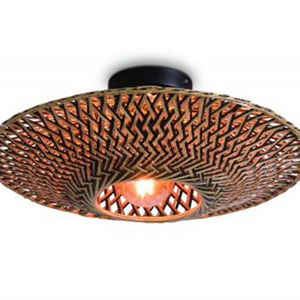 Plafonniere Bali bamboe dia.44x12cm zwart/naturel, S