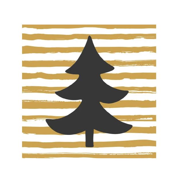 Duni servetten Golden Stripe Tree - 33x33cm