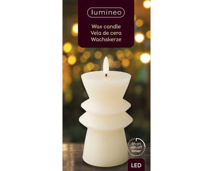 Lumineo LED kaars wax Ø 7,7 x 14,5 cm - crème