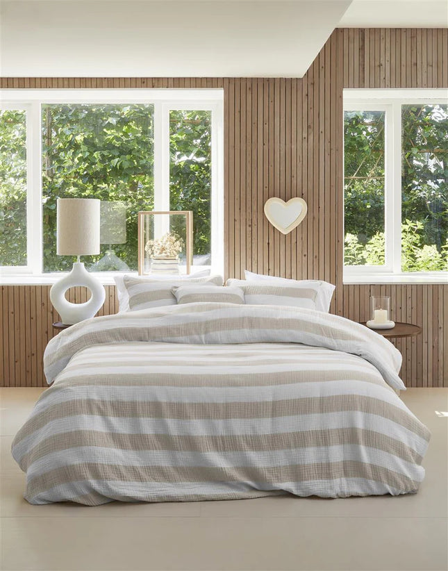 Beddinghouse Riviera Maison Dekbedovertrek Striped Sand 240x200/220 cm