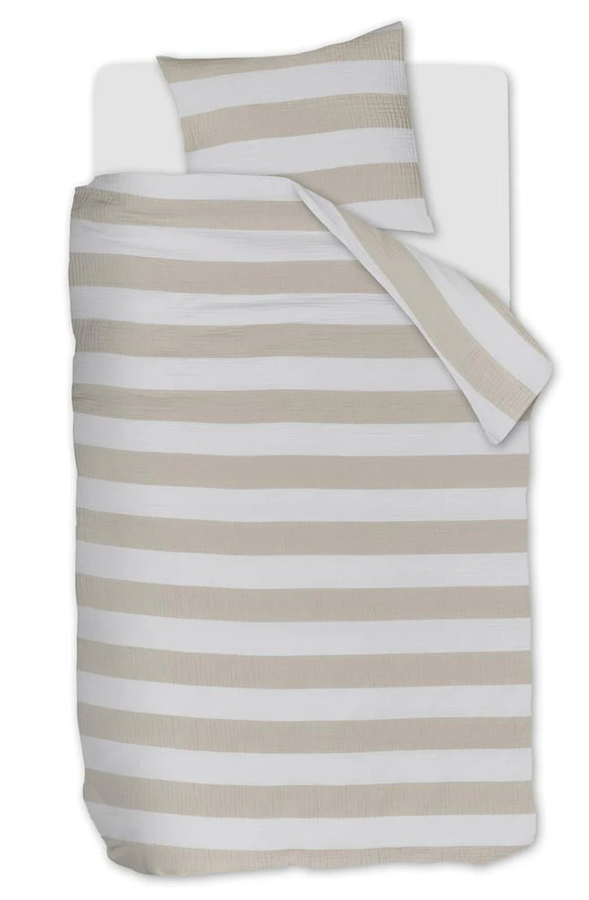 Beddinghouse Riviera Maison Dekbedovertrek Striped Sand 140x200/220 cm