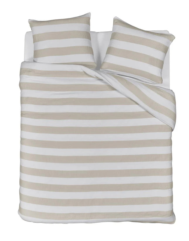 Beddinghouse Riviera Maison Dekbedovertrek Striped Sand 240x200/220 cm