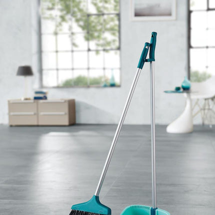 Leifheit stoffer+ blik met lange steel