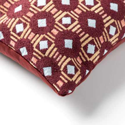 Dutch Decor sierkussen Lennox 45x45 cm Maroon Banner