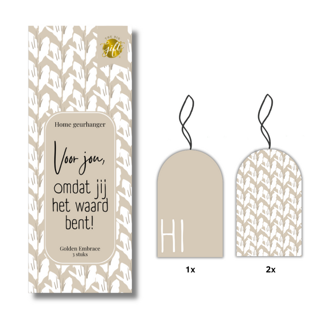 The Big Gifts Home Geurhanger – Golden Embrace (3 stuks)
