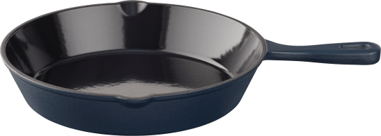 Keij Kamado mat blauwe emaille skillet