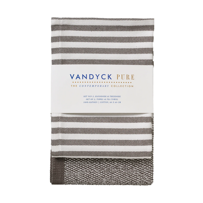 Vandyck - keukentextiel set kleur: espresso