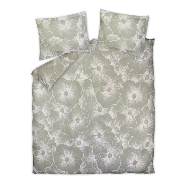 Vandyck Bloomline dekbedovertrek pistache 140x200/220 cm