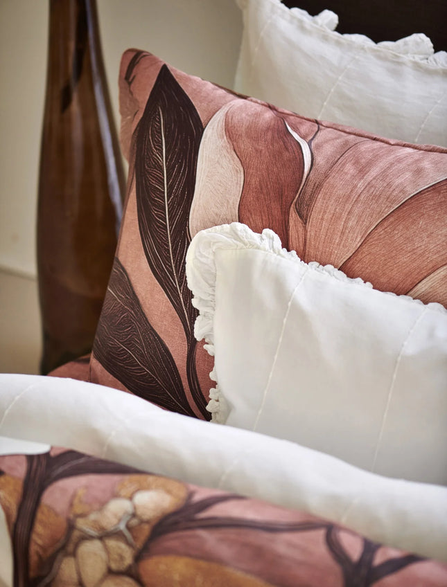 Vandyck Dekbedovertrek Floravine, Oud Roze/Bruin 140x200/220 cm