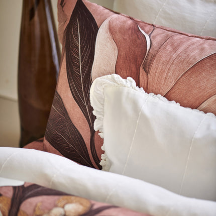 Vandyck Dekbedovertrek Floravine, 	Oud Roze/Bruin 240x200/220 cm