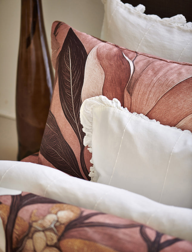 Vandyck Dekbedovertrek Floravine, 	Oud Roze/Bruin 240x200/220 cm