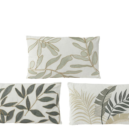 Kussen blad motief - 30 x 50 cm, 3 prints