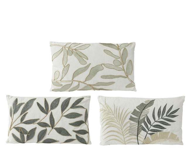 Kussen blad motief - 30 x 50 cm, 3 prints