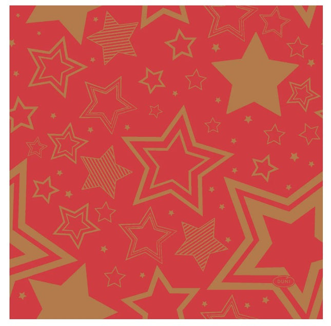 Duni servetten H-Day Star Red - 33x33cm