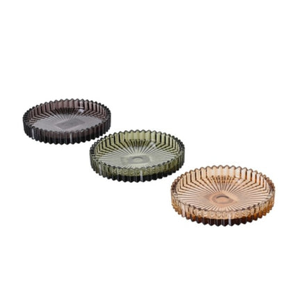 Kandelaar glas - 10x1,7cm - assortie