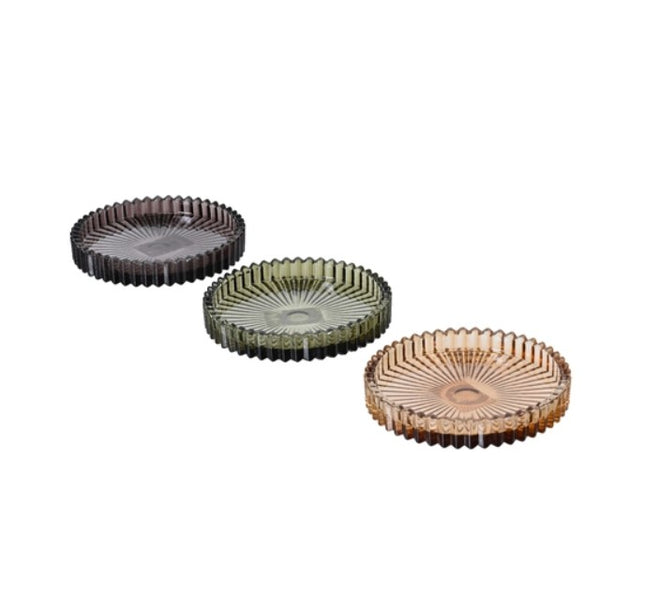 Kandelaar glas - 10x1,7cm - assortie