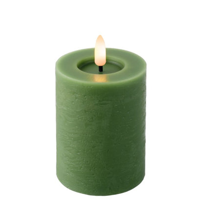 Lumineo LED kaars wax - 7x11,2cm - groen