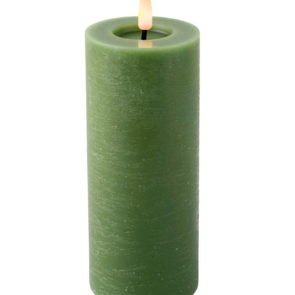 Lumineo LED kaars wax - 7x19cm - groen