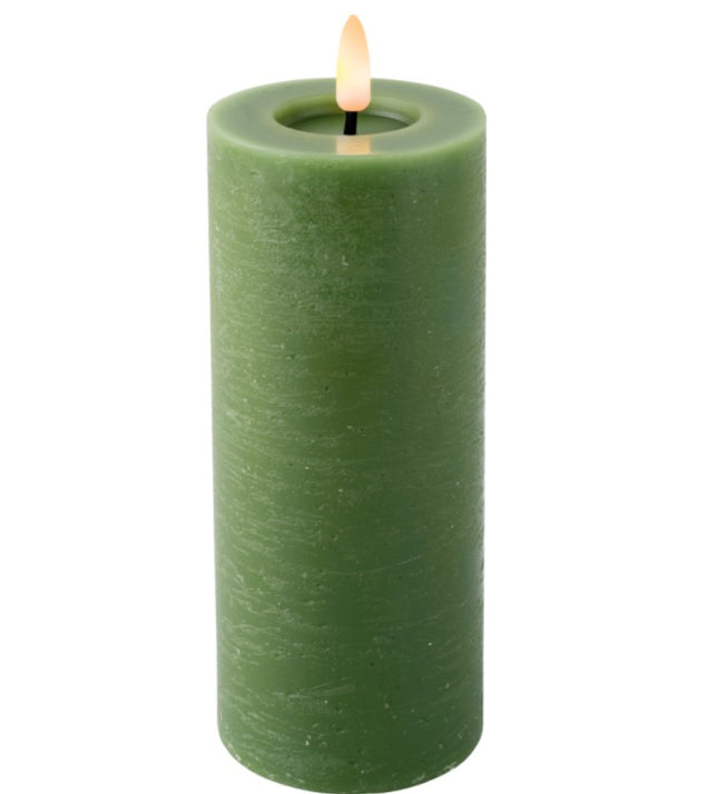 Lumineo LED kaars wax - 7x19cm - groen