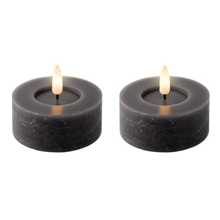 Lumineo LED theelicht wax - 7x6cm - grijs