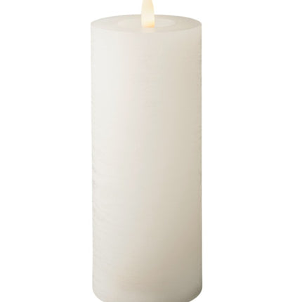 Lumineo LED kaars wax - 7x19cm - wit