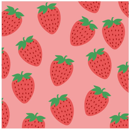 Duni servetten Strawberry – 33x33 cm, rood