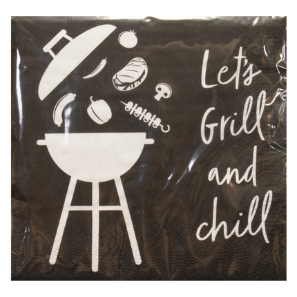 Duni servetten Grill & Chill - 33x33 cm, wit