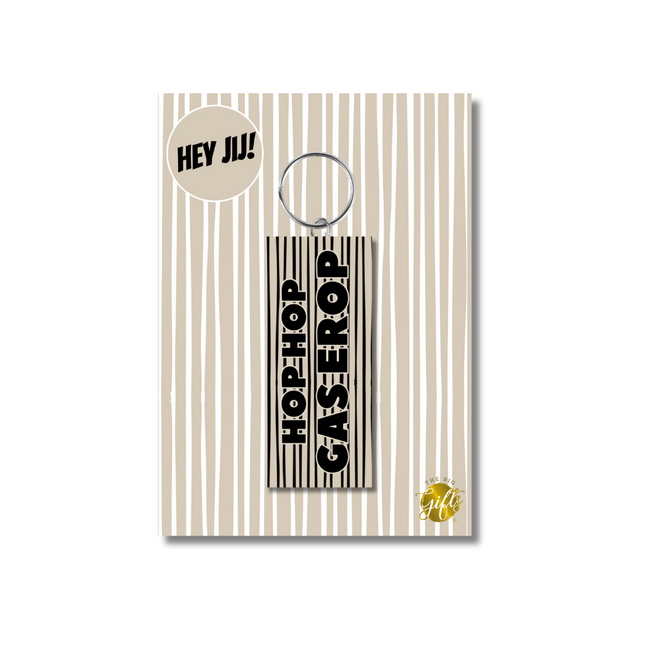 The Big Gifts Sleutelhanger – Hop Hop Gas Erop, 30x70 mm