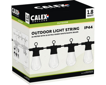 Calex lichtsnoer 10m zwart, warm wit LED