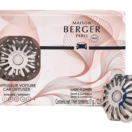 Maison Berger Autodiffuser Coralie Silver met Lady Flower