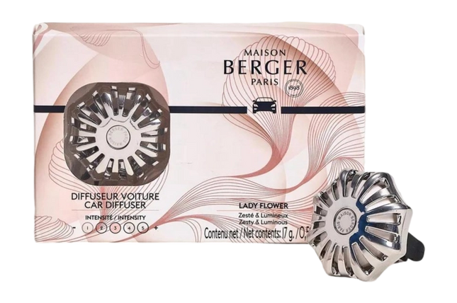 Maison Berger Autodiffuser Coralie Silver met Lady Flower