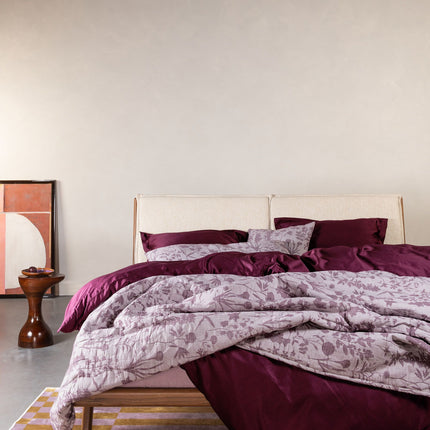 Essenza Dekbedovertrek Aziza Mauve wine 140x200/220