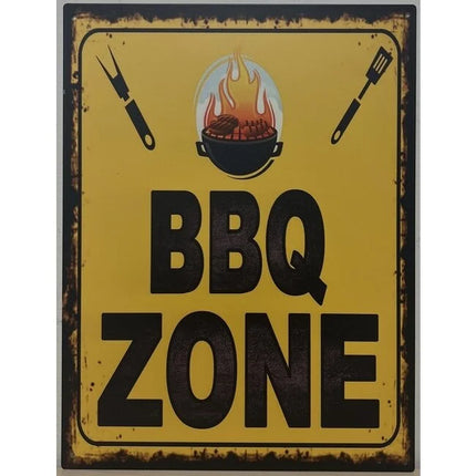 BBQ Wandbord BBQ zone 33x25cm
