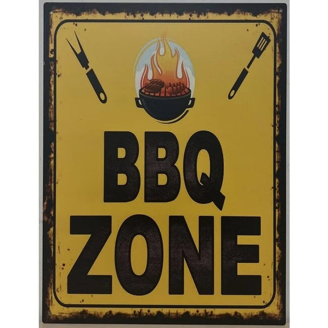 BBQ Wandbord BBQ zone 33x25cm